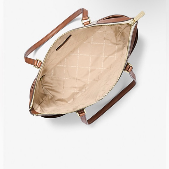 NWT Charlotte Large Logo and Leather Top-Zip Tote Bag - Picture 2 of 11